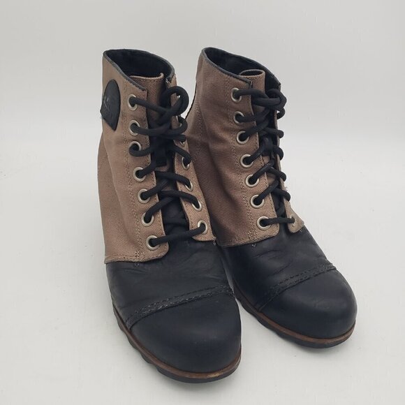 Sorel PDX Lexie Leather Wedge Boots Womens Size 10 - Picture 4 of 12
